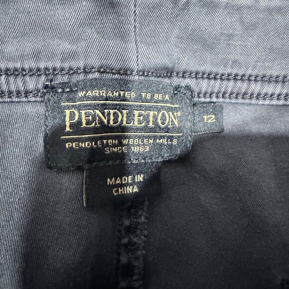 Pendleton Blue Utility Chino Pants Women’s 12 Straight Leg Twill 27.5” - Picture 6 of 7